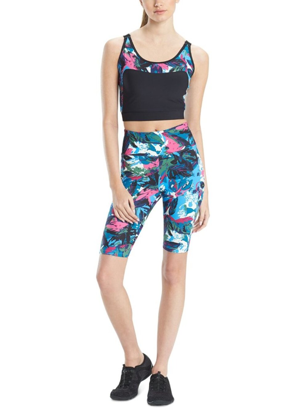 Josie Natori Womens Active Solstice Cropped Sports Tank Top